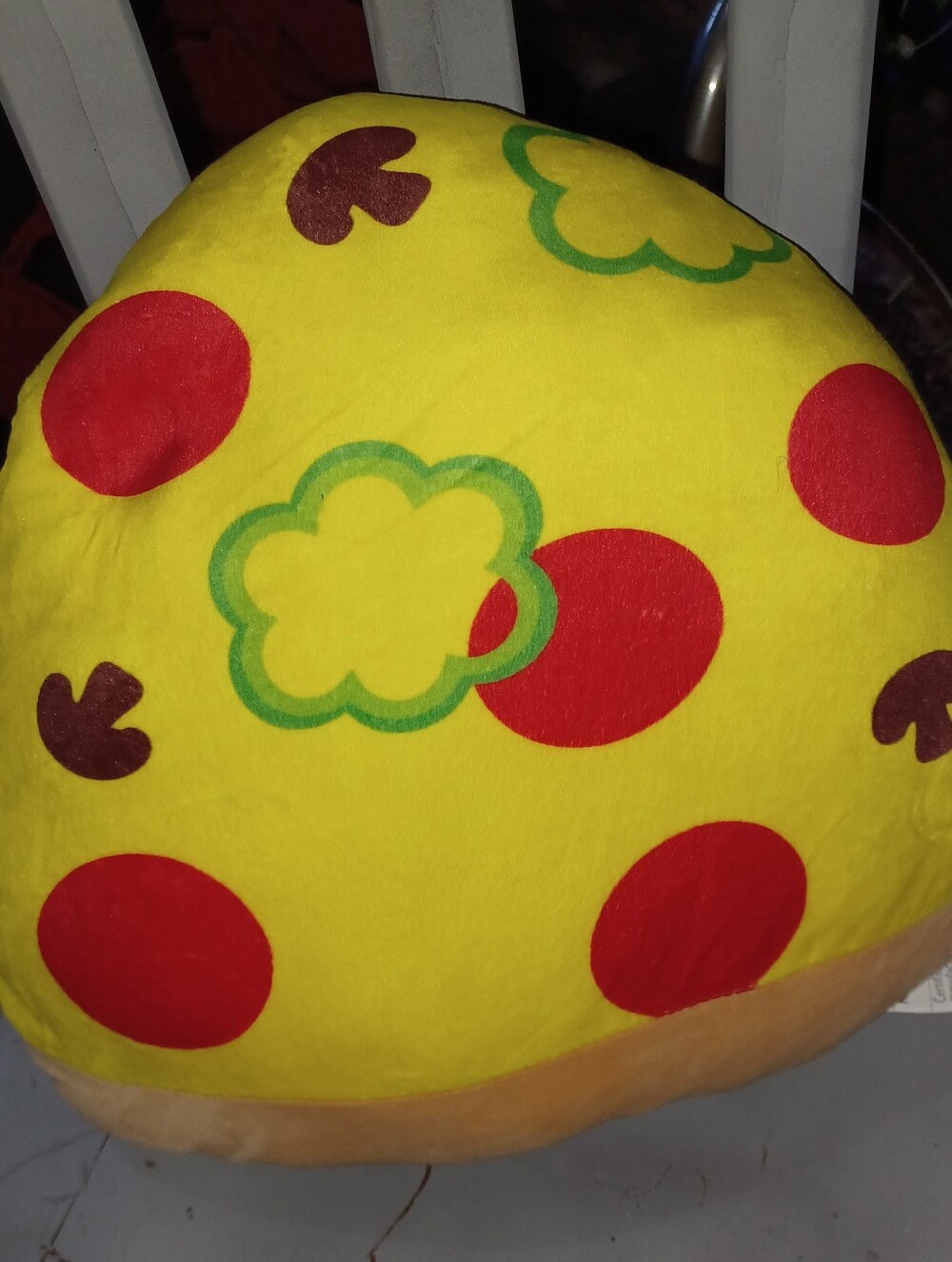 Yellow Plush squishy Pizza Pillow with Red Toppings brand New